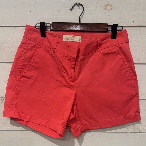 J. Crew Chino broken in Shorts Coral Pink  Broken-in Cotton Pockets
Mid-Rise  0 - Picture 2 of 9